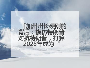 加州州长硬刚的背后：模仿特朗普对抗特朗普，打算2028年成为“特朗普”