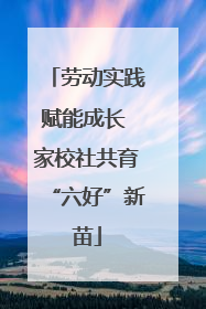 劳动实践赋能成长 家校社共育“六好”新苗