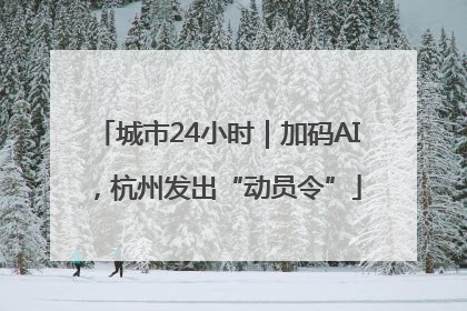 城市24小时｜加码AI，杭州发出“动员令”