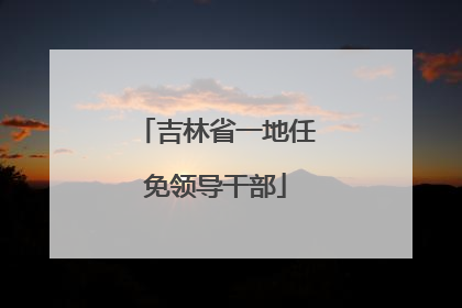 吉林省一地任免领导干部