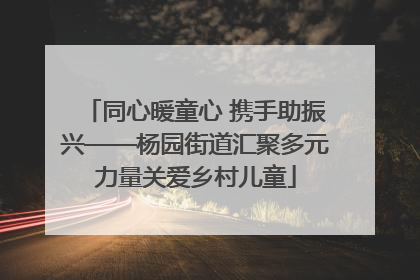 同心暖童心 携手助振兴——杨园街道汇聚多元力量关爱乡村儿童