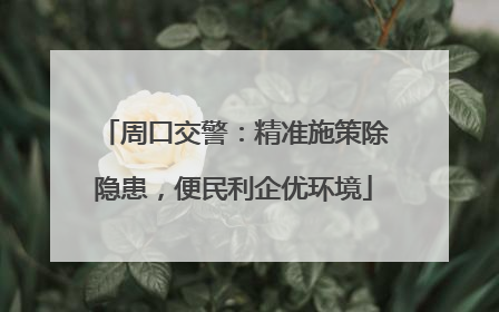 周口交警：精准施策除隐患，便民利企优环境