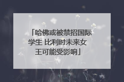 哈佛或被禁招国际学生 比利时未来女王可能受影响