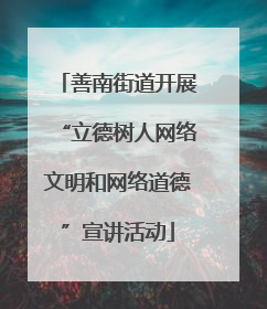 善南街道开展“立德树人网络文明和网络道德”宣讲活动