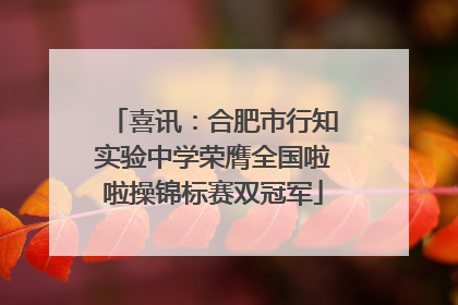 喜讯：合肥市行知实验中学荣膺全国啦啦操锦标赛双冠军