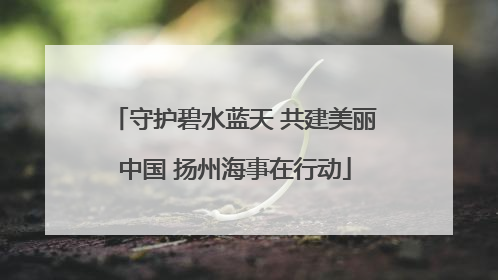 守护碧水蓝天 共建美丽中国 扬州海事在行动