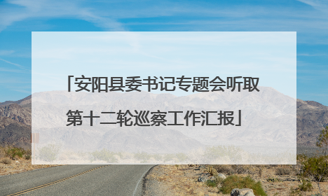 安阳县委书记专题会听取第十二轮巡察工作汇报