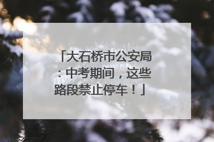 大石桥市公安局：中考期间，这些路段禁止停车！