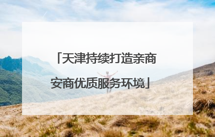 天津持续打造亲商安商优质服务环境