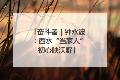 奋斗者｜钟永波：西水“当家人” 初心映沃野