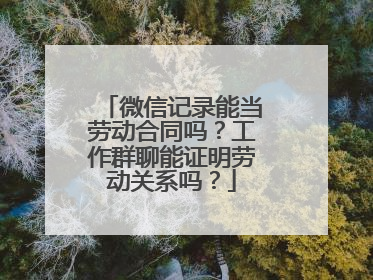 微信记录能当劳动合同吗？工作群聊能证明劳动关系吗？