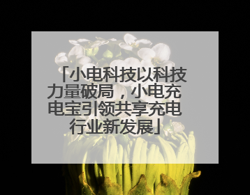 小电科技以科技力量破局，小电充电宝引领共享充电行业新发展