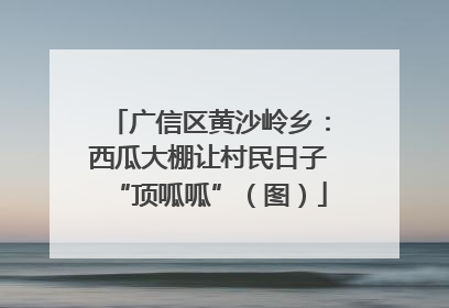 广信区黄沙岭乡：西瓜大棚让村民日子“顶呱呱”（图）