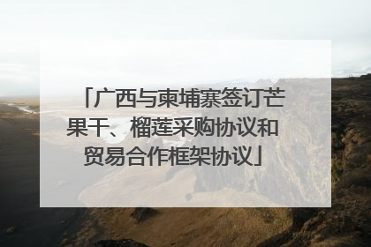 广西与柬埔寨签订芒果干、榴莲采购协议和贸易合作框架协议
