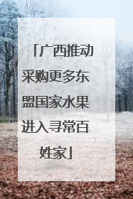 广西推动采购更多东盟国家水果进入寻常百姓家