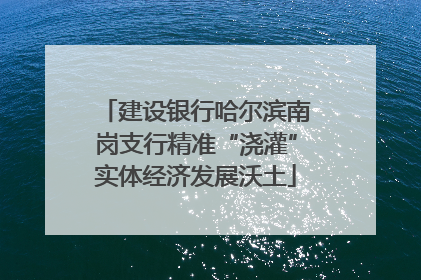 建设银行哈尔滨南岗支行精准“浇灌”实体经济发展沃土
