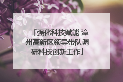 强化科技赋能 漳州高新区领导带队调研科技创新工作
