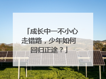 成长中一不小心走错路，少年如何回归正途？