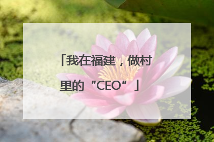 我在福建，做村里的“CEO”