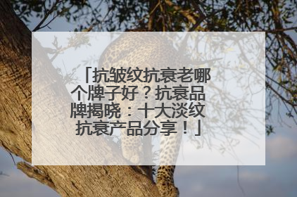 抗皱纹抗衰老哪个牌子好？抗衰品牌揭晓：十大淡纹抗衰产品分享！