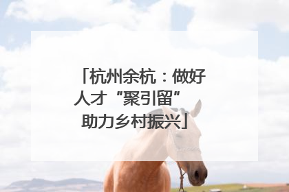 杭州余杭：做好人才“聚引留” 助力乡村振兴
