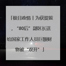 极目政情丨为获提拔，“80后”副区长送给国家工作人员巨额财物被“双开”