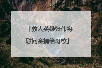 救人英雄张伟将慰问金捐给母校
