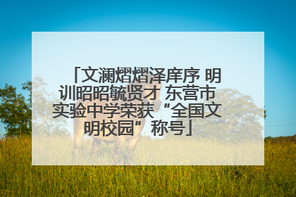 文澜熠熠泽庠序 明训昭昭毓贤才 东营市实验中学荣获“全国文明校园”称号