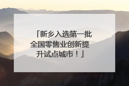 新乡入选第一批全国零售业创新提升试点城市！