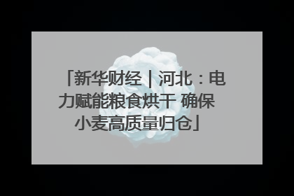 新华财经｜河北：电力赋能粮食烘干 确保小麦高质量归仓