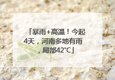 暴雨+高温！今起4天，河南多地有雨，局部42℃