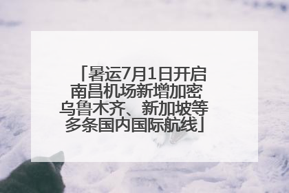 暑运7月1日开启 南昌机场新增加密乌鲁木齐、新加坡等多条国内国际航线