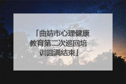 曲靖市心理健康教育第二次巡回培训圆满结束