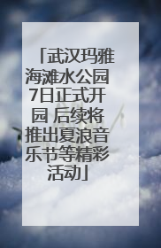 武汉玛雅海滩水公园7日正式开园 后续将推出夏浪音乐节等精彩活动