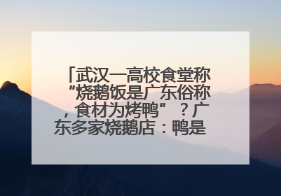 武汉一高校食堂称“烧鹅饭是广东俗称，食材为烤鸭”？广东多家烧鹅店：鸭是鸭鹅是鹅