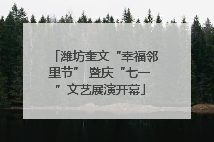 潍坊奎文“幸福邻里节” 暨庆“七一”文艺展演开幕