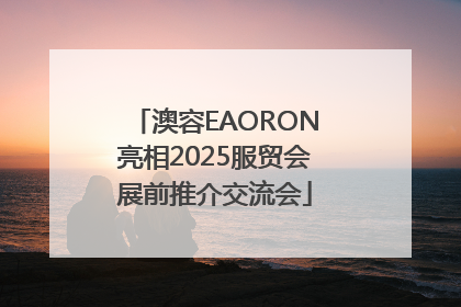 澳容EAORON亮相2025服贸会展前推介交流会