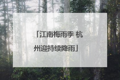 江南梅雨季 杭州迎持续降雨