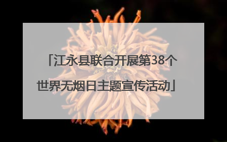 江永县联合开展第38个世界无烟日主题宣传活动