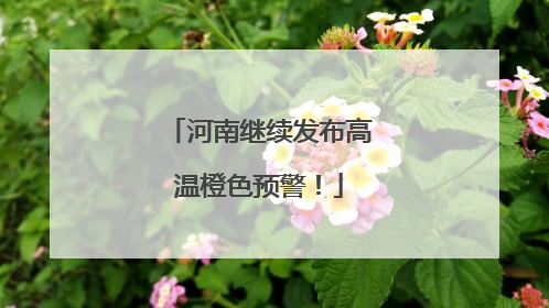 河南继续发布高温橙色预警！