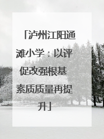 泸州江阳通滩小学：以评促改强根基 素质质量再提升