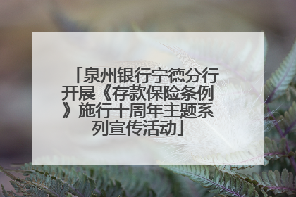 泉州银行宁德分行开展《存款保险条例》施行十周年主题系列宣传活动