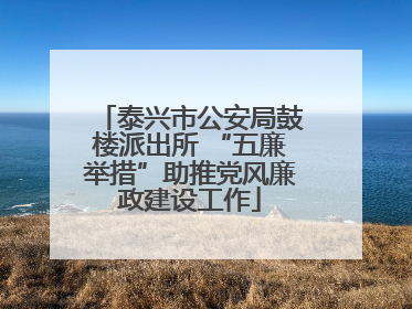 泰兴市公安局鼓楼派出所 “五廉举措”助推党风廉政建设工作
