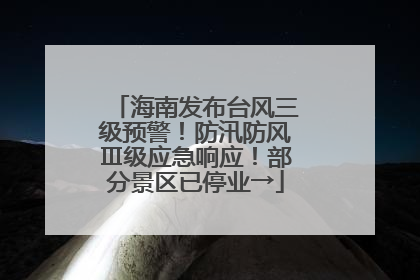 海南发布台风三级预警！防汛防风Ⅲ级应急响应！部分景区已停业→