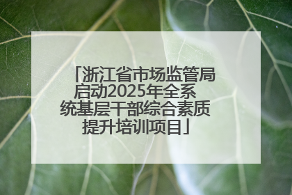 浙江省市场监管局启动2025年全系统基层干部综合素质提升培训项目