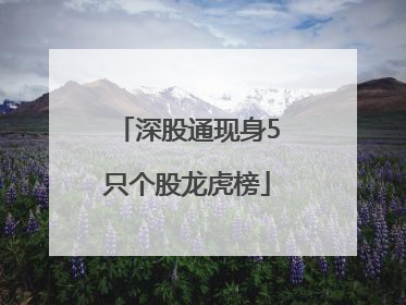 深股通现身5只个股龙虎榜