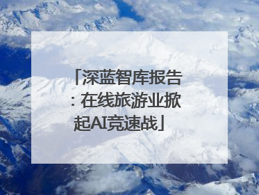 深蓝智库报告：在线旅游业掀起AI竞速战