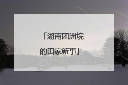 湖南团洲垸的田家新事