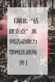 湖北“侨建支点”系列活动助力鄂州连通海外