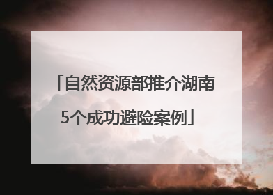自然资源部推介湖南5个成功避险案例
